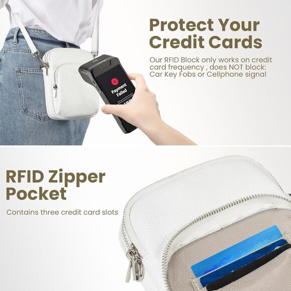 Small Genuine Leather Crossbody Bag for Women Trendy Crossbody Purses with RFID - Picture 2 of 6